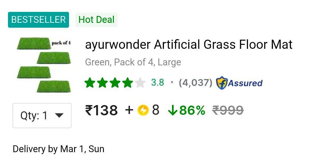 Pack Of 4 Grass Mat 138 8 Sc – Best Price in India