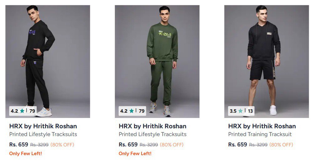 Myntra Hrx Tracksuits Starts 659 Women Men Trackpants Starts 321 Men Women 