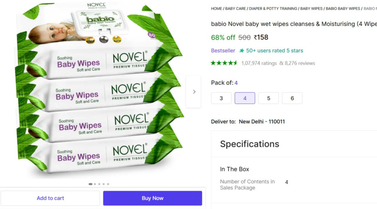 Pack Of 4 Wipes 158 – Best Price in India