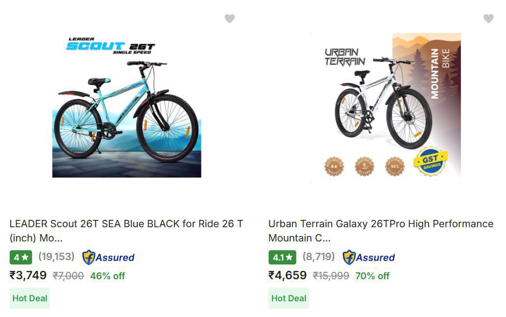 Lowest 70 On Cycles – Best Price in India