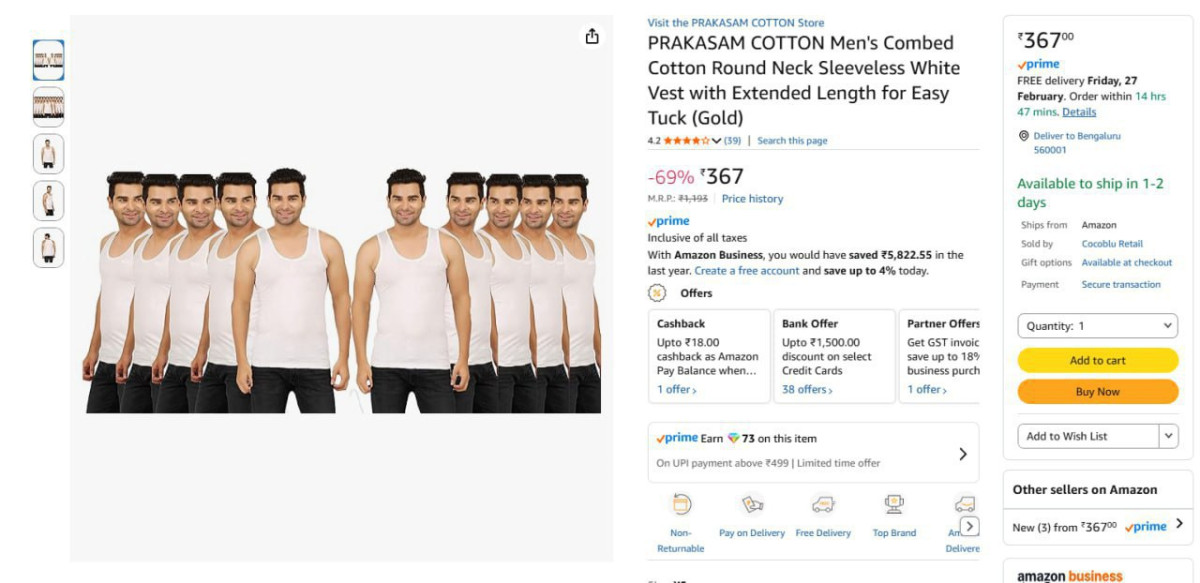 Men S Combed Cotton Vest (pack Of 10) 367 All Sizes – Best Price in India