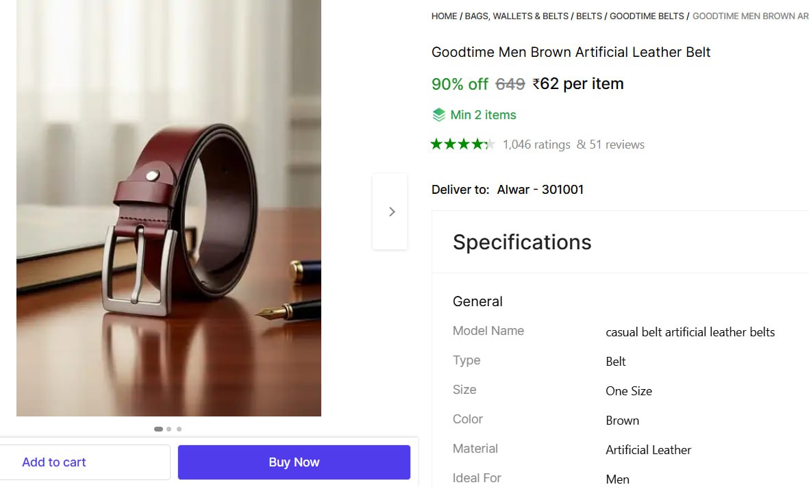 Artificial Leather Belt 62 More Deals Click Here Must Read – Best Price in 