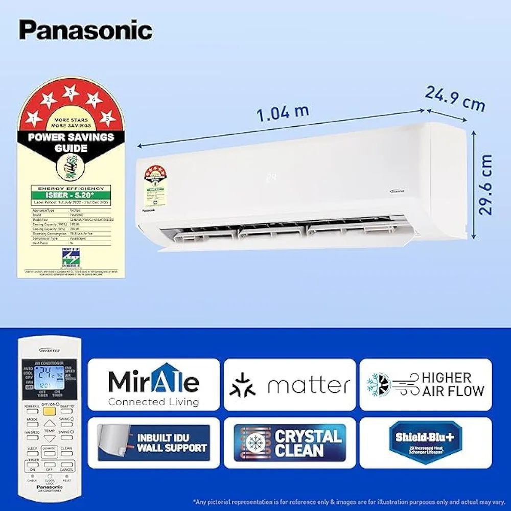 Grab Faaasst Panasonic 1 5 Ton 5 Star Premium Wi-fi Inverter Smart Split Ac