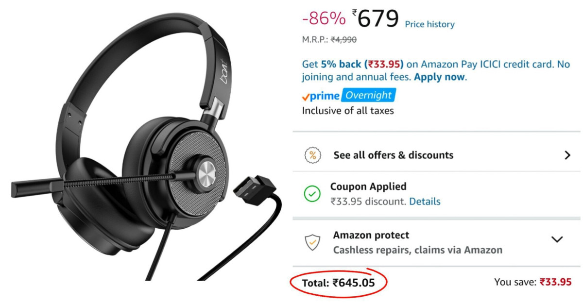 Loot Boat Wired Headphone At 645apply 5 Coupon – Best Price in India