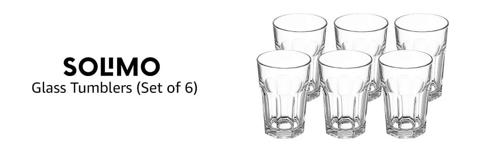 Solimo Glass Tumblers Set Of 6 (350ml Each) 379 – Best Price in India