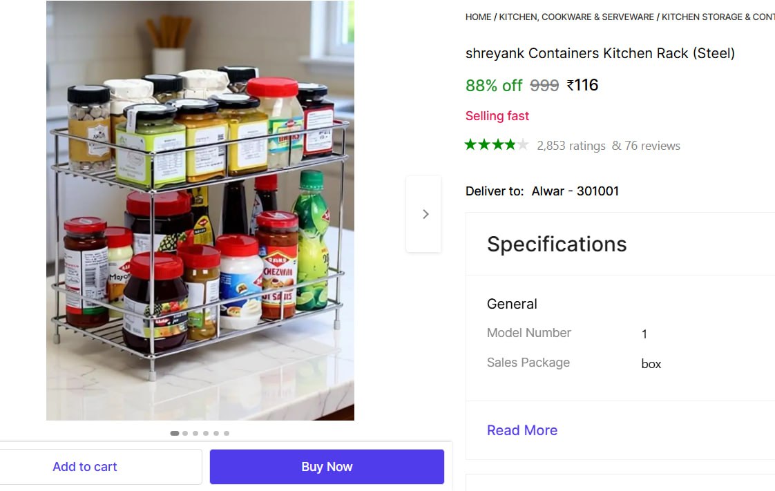 Containers Kitchen Rack 116 – Best Price in India