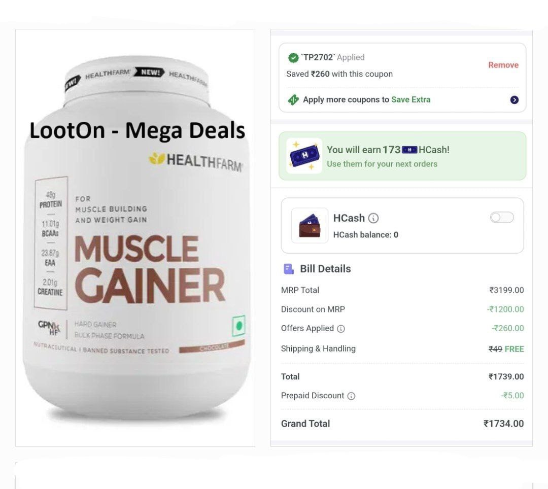 Healthfarm Muscle Gainner Chocolate 3kg 1734 Use Code - Tp2702 – Best Price
