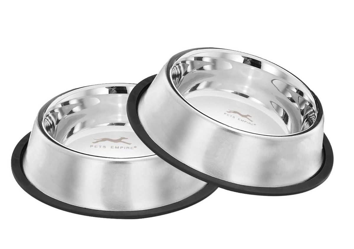 Pets Empire Stainless Steel Dog Bowl Dog Food Bowl Dog Feeding Bowl Medium 