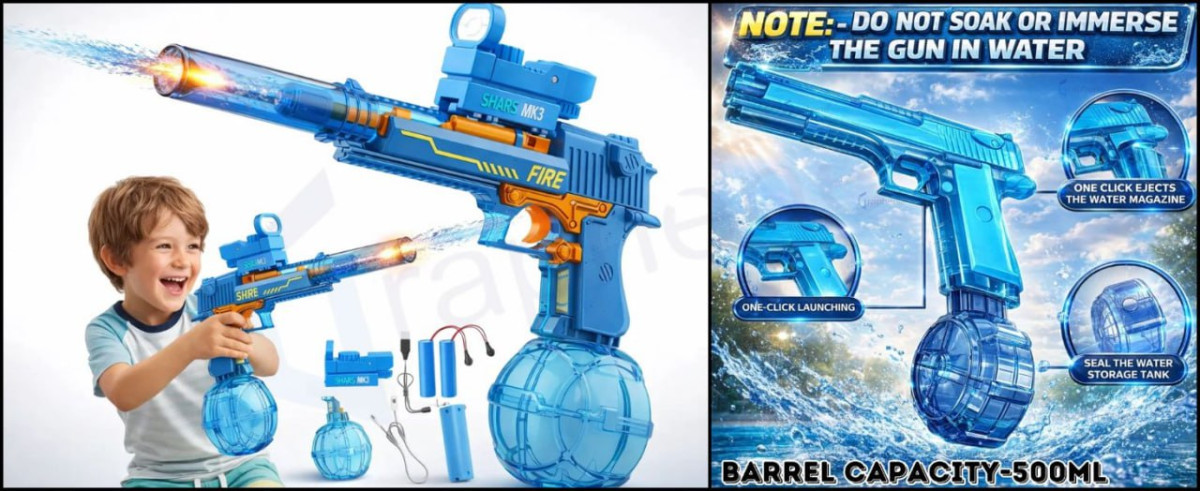 Electric Water Gun Toy Holi Pichkari 1 249 Rechargeable Battery High Pressu