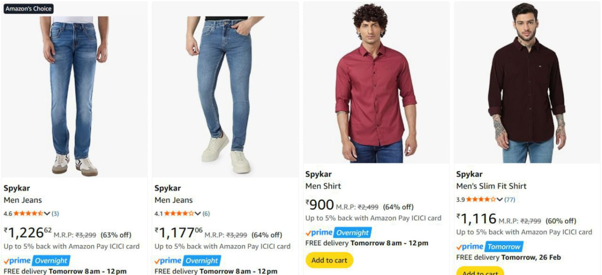 On Spykar Clothing – Best Price in India