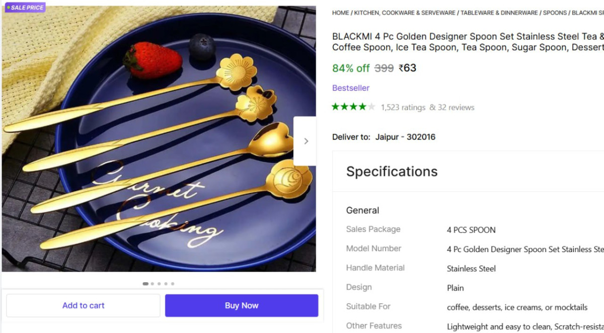 Pack Of 4 Spoon Set 68 – Best Price in India