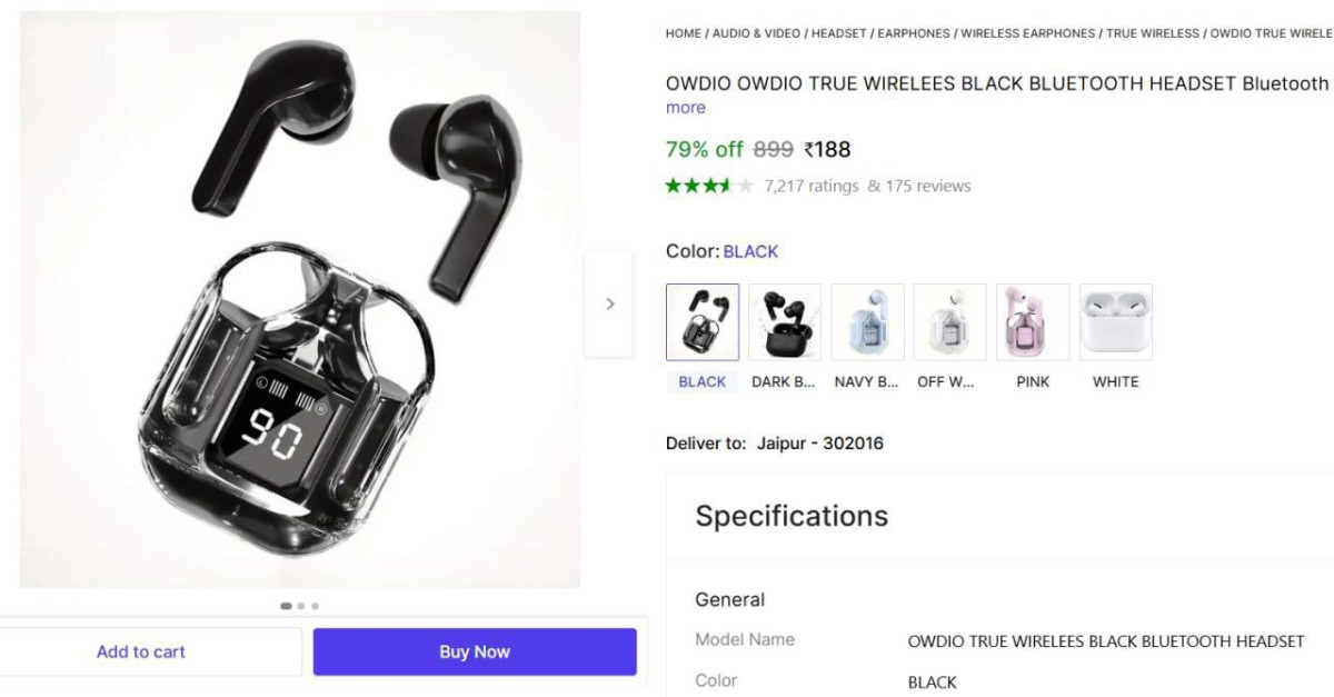 Owdio Bluetooth Earburs 188190 – Best Price in India