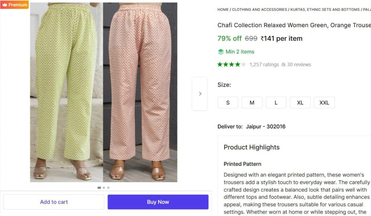 Women Green Orange Trousers 141min 2 Buy – Best Price in India