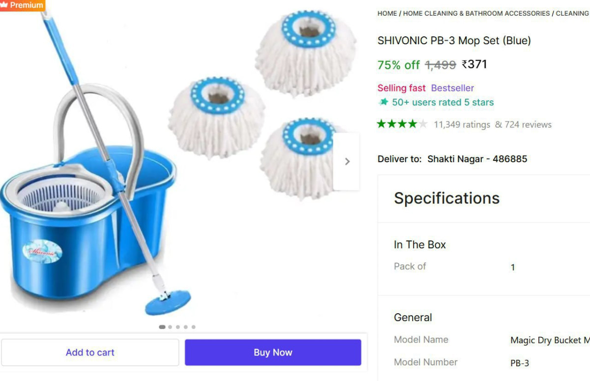 Spin Mop With Set Of 3 Washer 371from 350 – Best Price in India