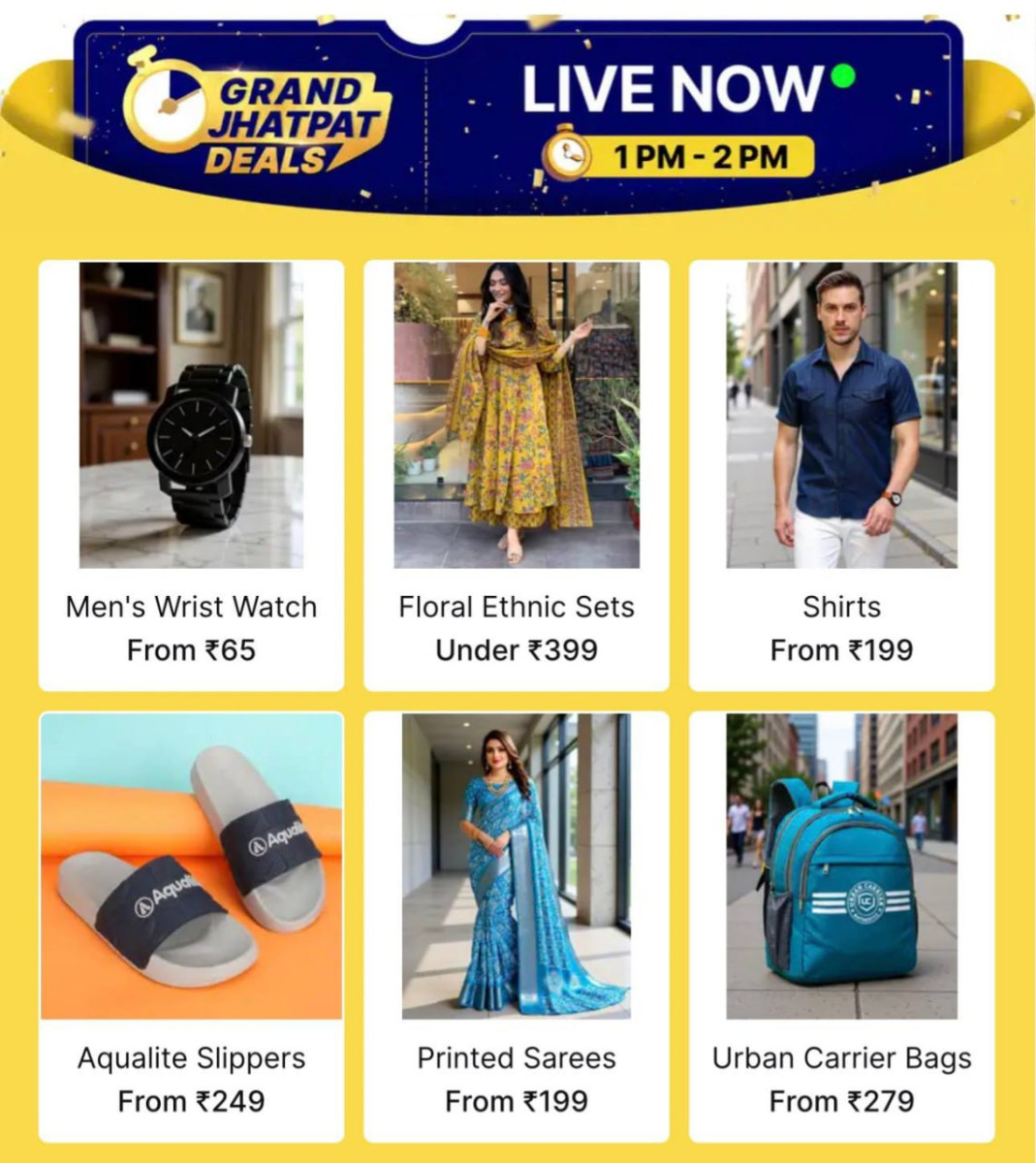 Shopsy Grand Jhatpat Deals Watches From 64 Ethnic Set From 157 Shirts From 