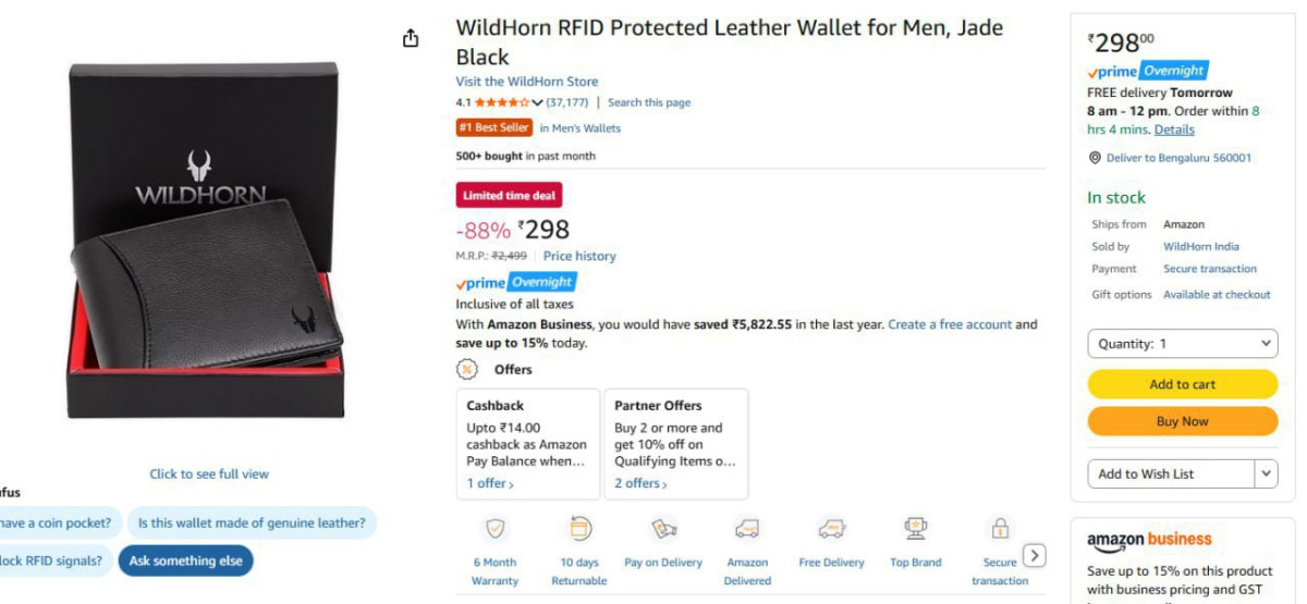 Wildhorn Rfid Protected Leather Wallet 298 – Best Price in India