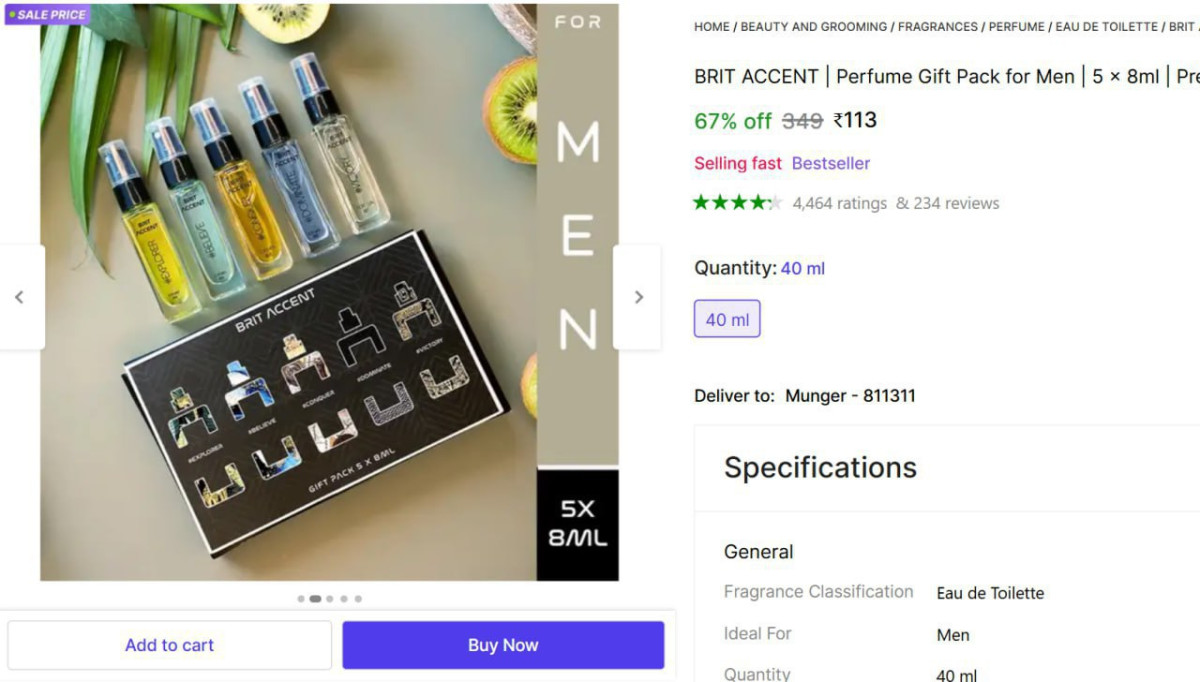 Brit Luxury Parfum Set Of 5 113 – Best Price in India