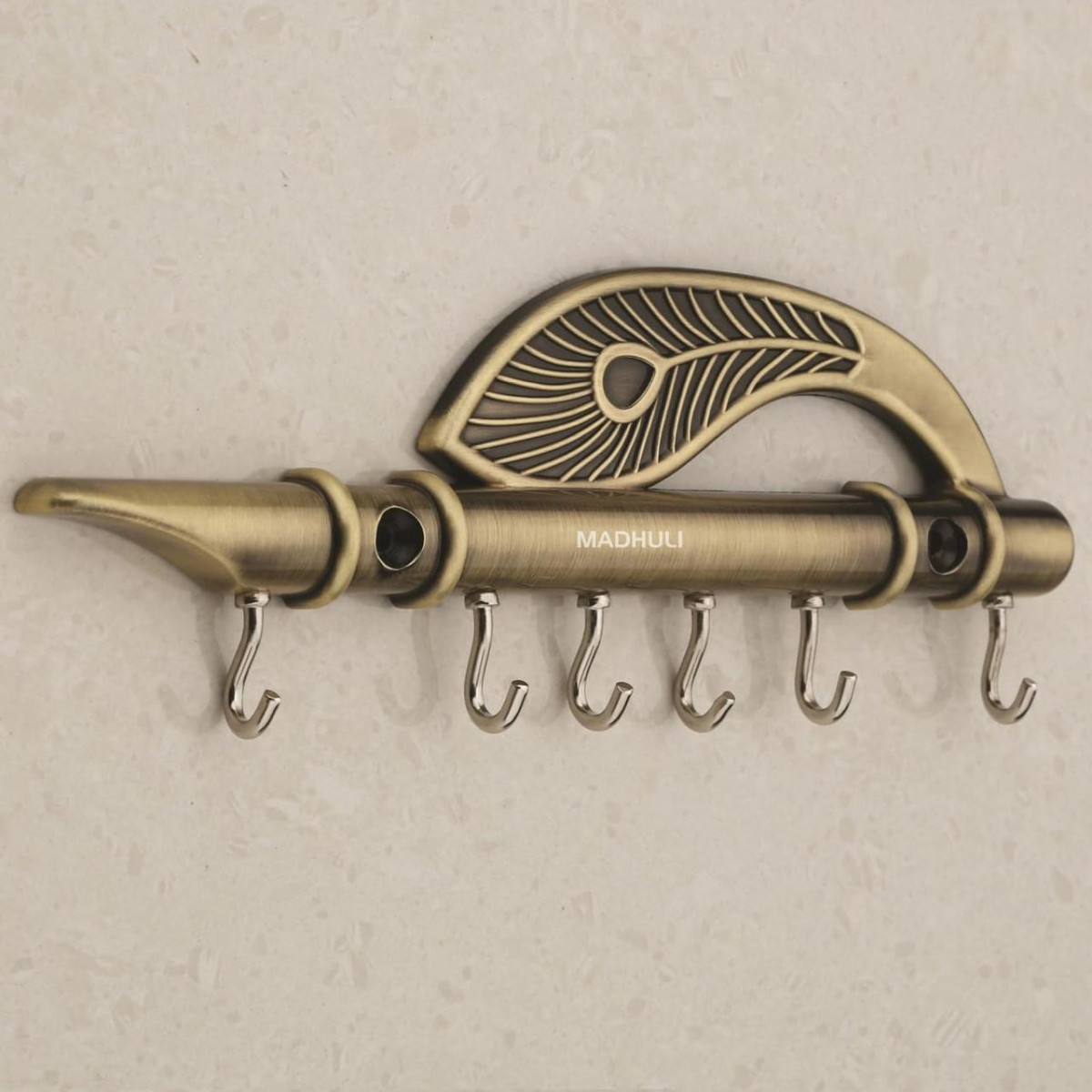 Madhuli Key Stand Key Holder Lord Krishna S Flute Peacock Quills Key Stand 