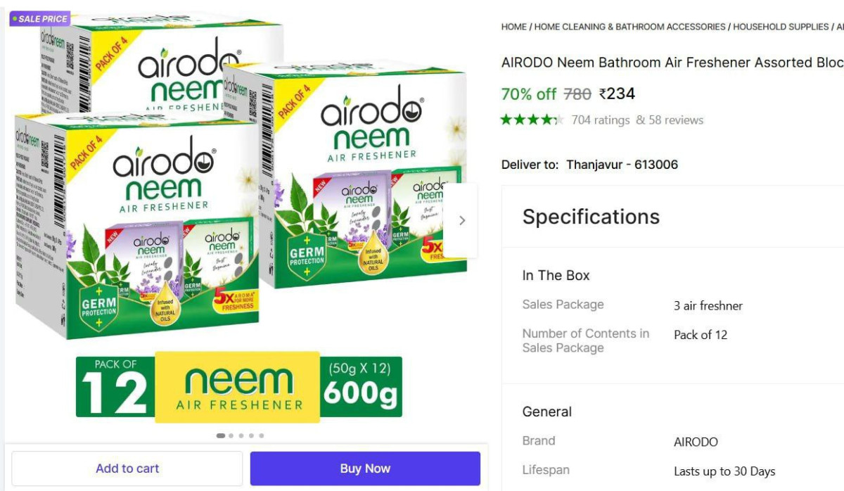 Bathroom Air Freshener (12 X 50 G) 234 – Best Price in India