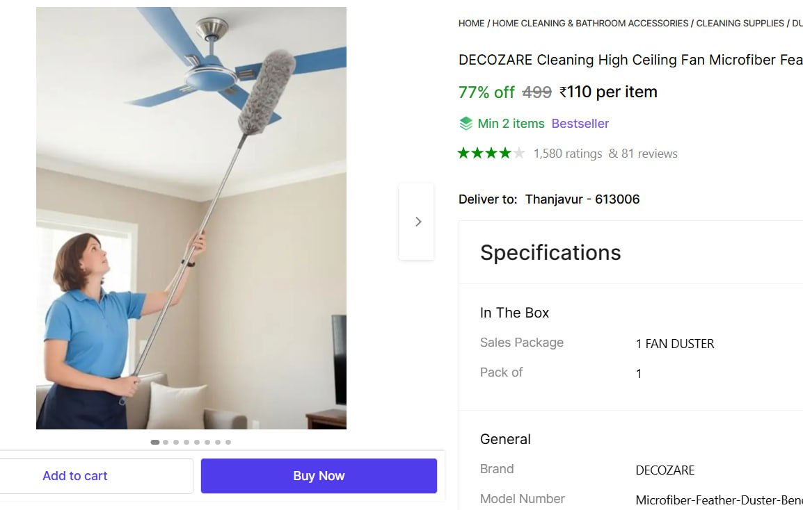Extendable Rod Cleaning Duster At 110 Min Buy - 2 Sent Via – Best Price in 