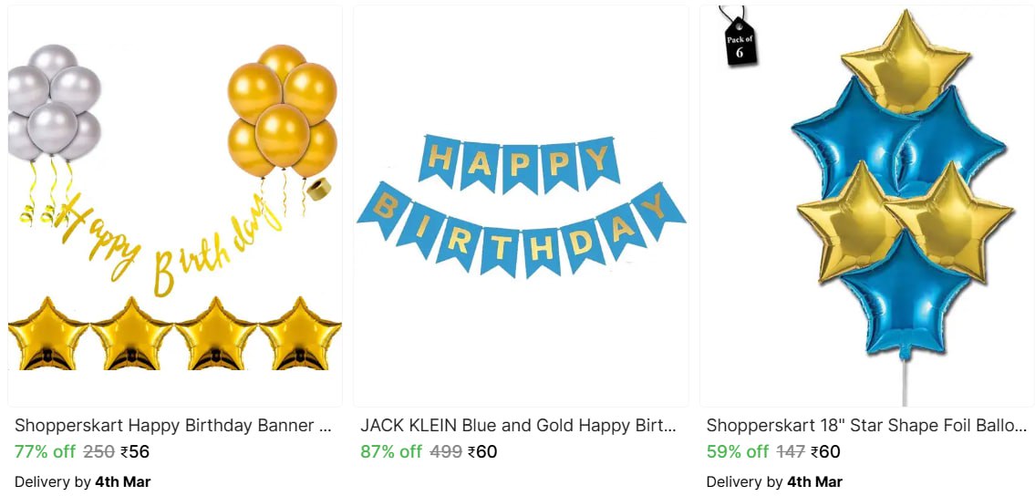 Happy Birthday Decoration Combo Starts At 56 – Best Price in India