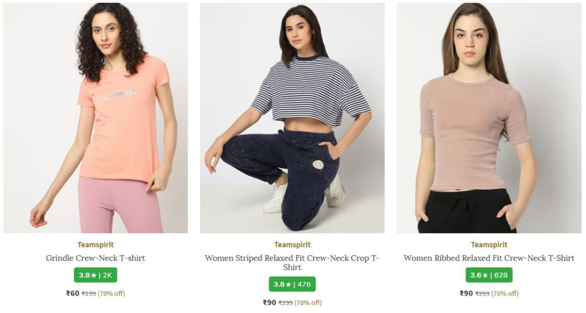 Ajio Loot Teamspirit Clothing Starts 60 Men Women – Best Price in India