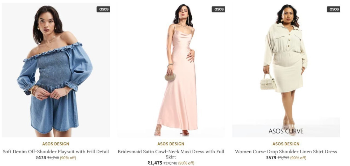 Ajio Loot 90 On Asos Design Clothing Women Men International Brand (united 