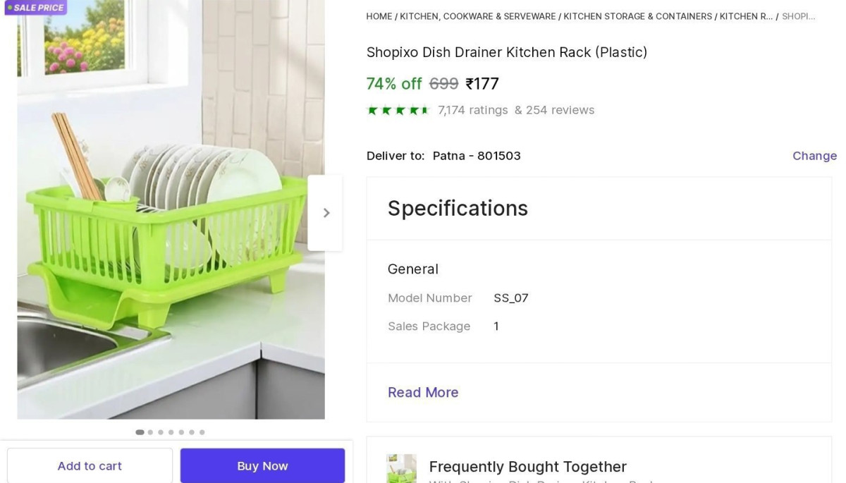 Dish Drainer Kitchen Rack At 177 Sent Via Telefeed – Best Price in India