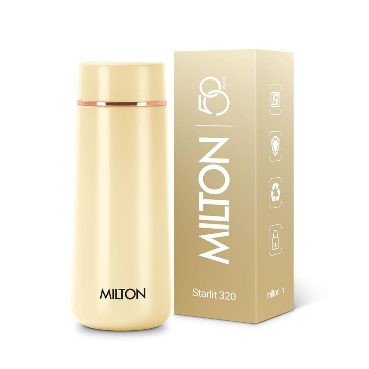 Milton Starlit 320 Thermosteel Compact Isi Certified Water Bottle 310 Ml Iv