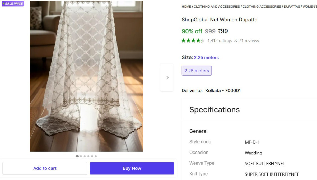 Net Dupatta 99pack Of 2 97 – Best Price in India