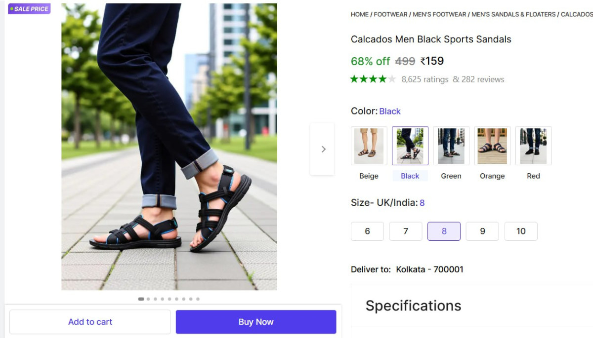 Men Black Sports Sandals 159 – Best Price in India
