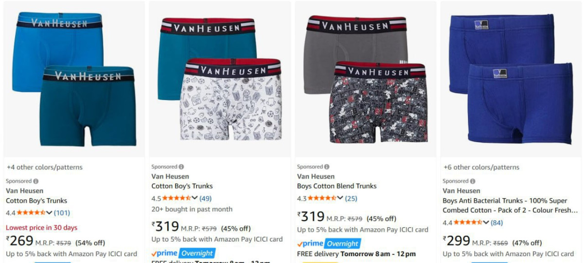 Van Heusen Boys Trunks Start 269 Available In All Sizes Colours – Best Pric
