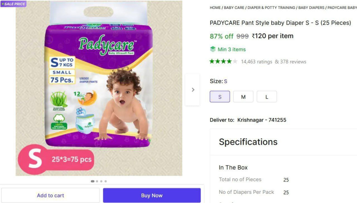 Baby Diaper Pants (s 75 Pcs) 120more - Check Min Buy Quantity – Best Price 