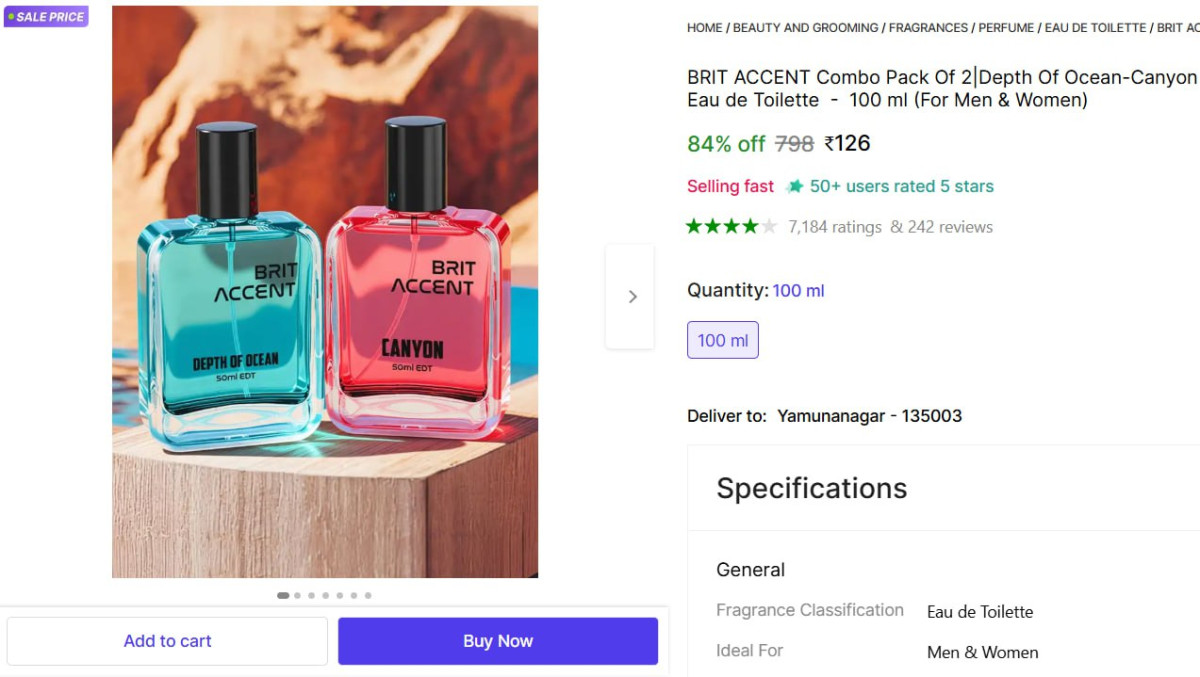 Brit Accent Combo Pack Of 2 Parfum 126 More - – Best Price in India