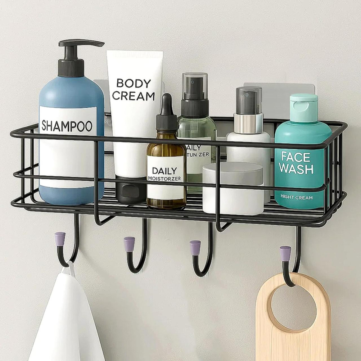 Plantex Bathroom Organiser Without Drill Gi Steel Self Adhesive Bathroom Sh
