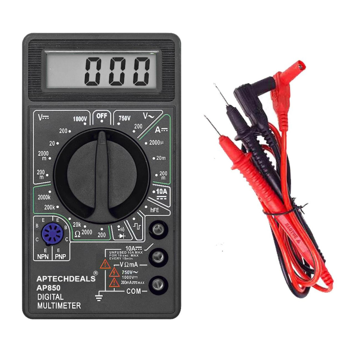 Aptech Deals Digital Multimeter Lcd Ac Dc Measuring Voltage Current (2000 C