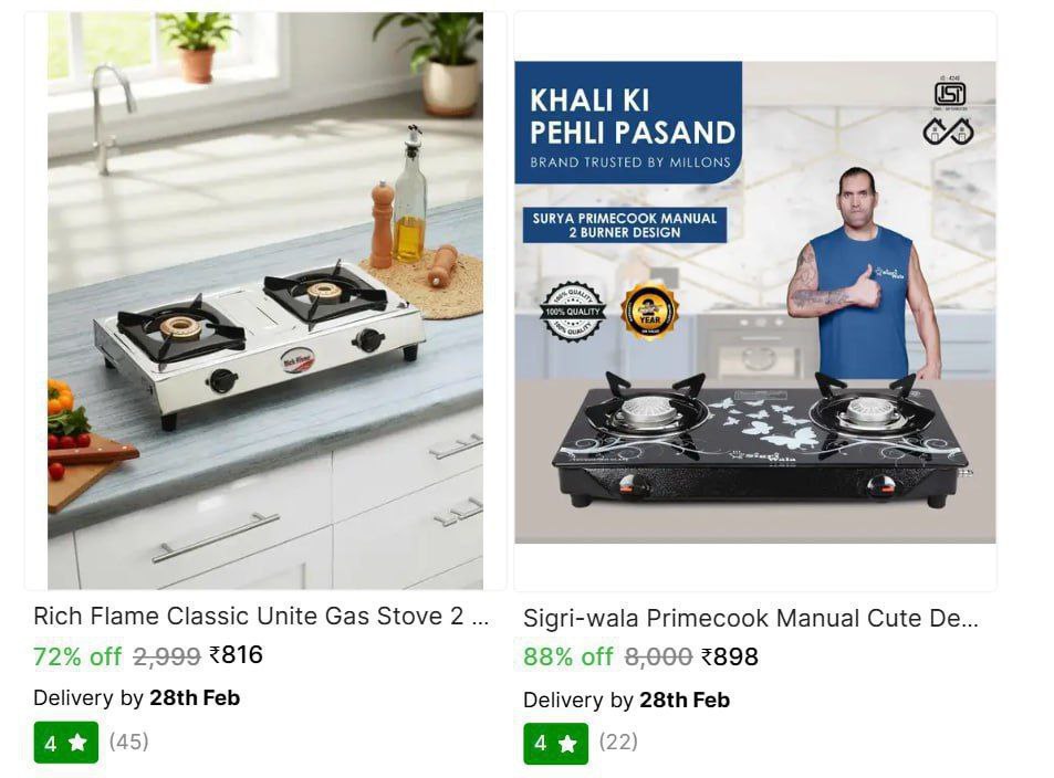 Manual Gas Stove (2 Burners)816 898 – Best Price in India