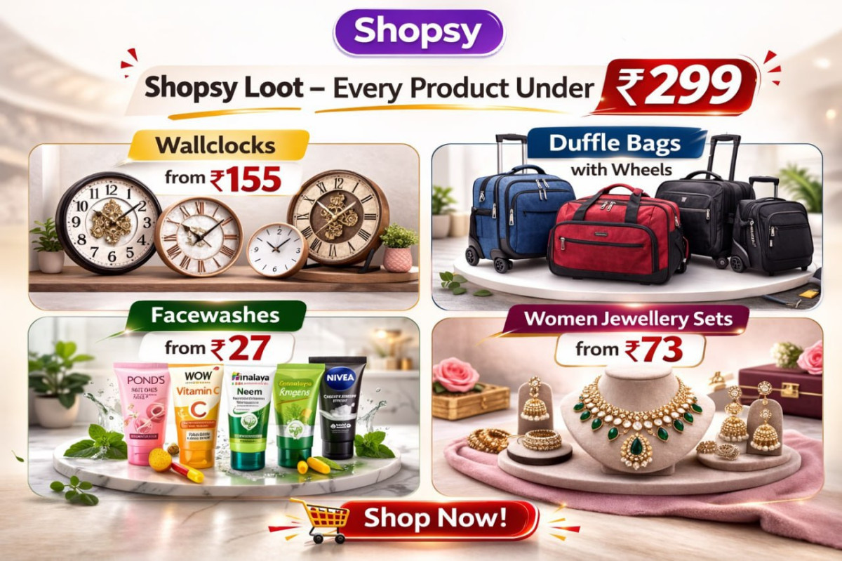 Shopsy Loot Deals Facewashes From 27- Women Jewellery Sets From 73 - Wall C