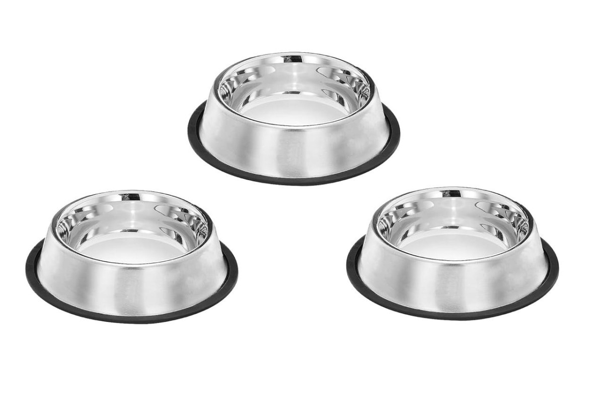 Pets Empire Small Dog And Cat Feeding Bowl Steel (200 Ml) Set Of 3 179 – Be