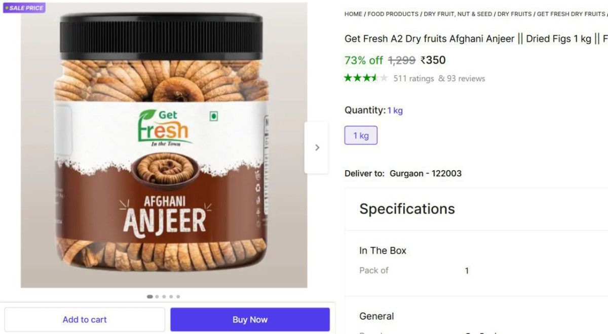 Afghani Anjeer 1 Kg 350 – Best Price in India