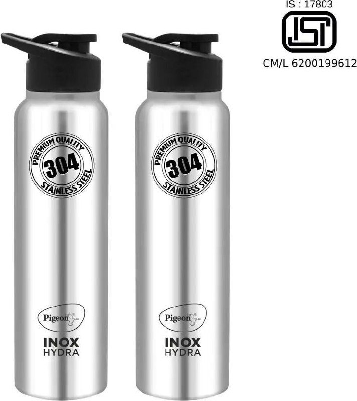 Pigeon Inox Hydra 900 Ml Bottle (pack Of 2 Black Steel Chrome Steel) 279 – 