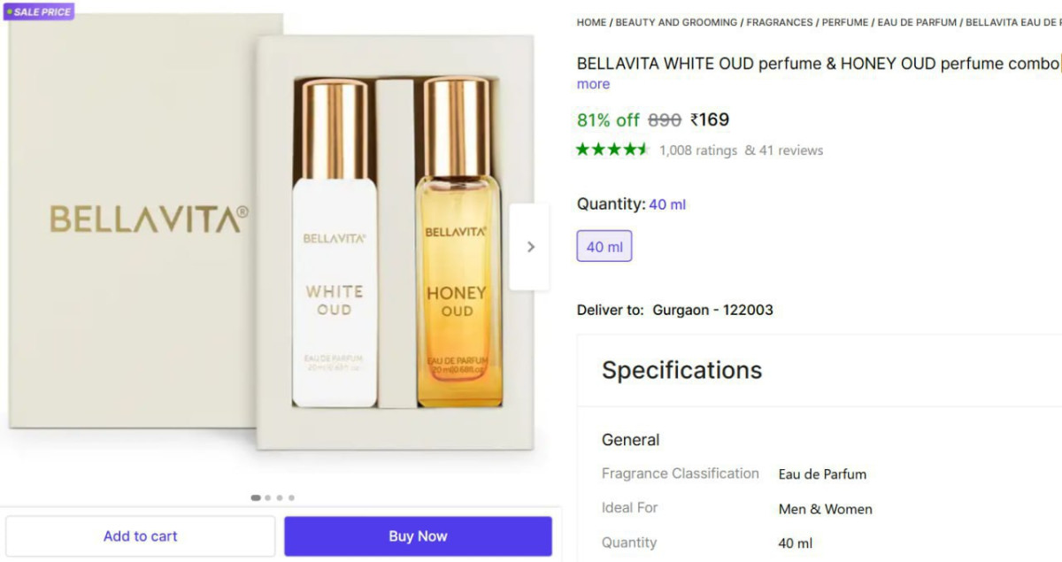 Bellavita Perfume Pack Of 2 169 – Best Price in India