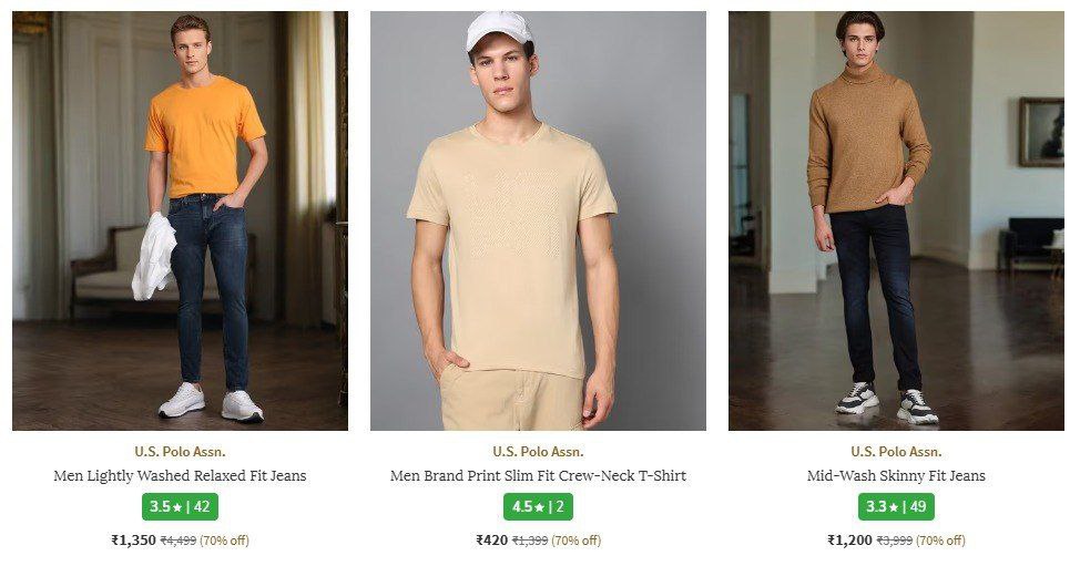 Ajio Loot 85 On Jack Jones Clothing 70 On Uspa Clothing Men Women Boys Girl