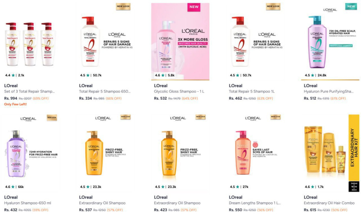 Myntra 70 On Hair Care Loral Paris Dove Tresemme Head Shoulders Clinic Plus