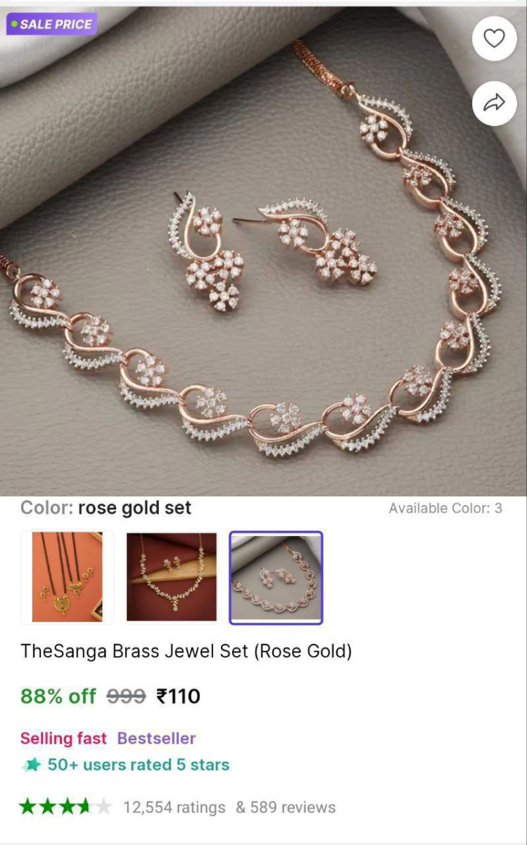 Brass Jewel Set 110more - – Best Price in India