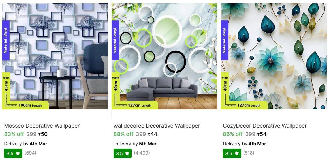 Decorative Wallpaper From 44 – Best Price in India