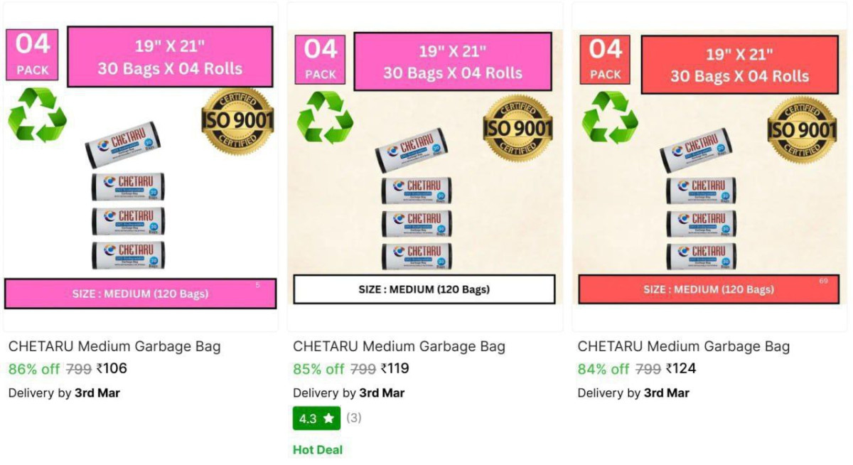 Garbage Bags 120pcs (30 X 4) 106 – Best Price in India