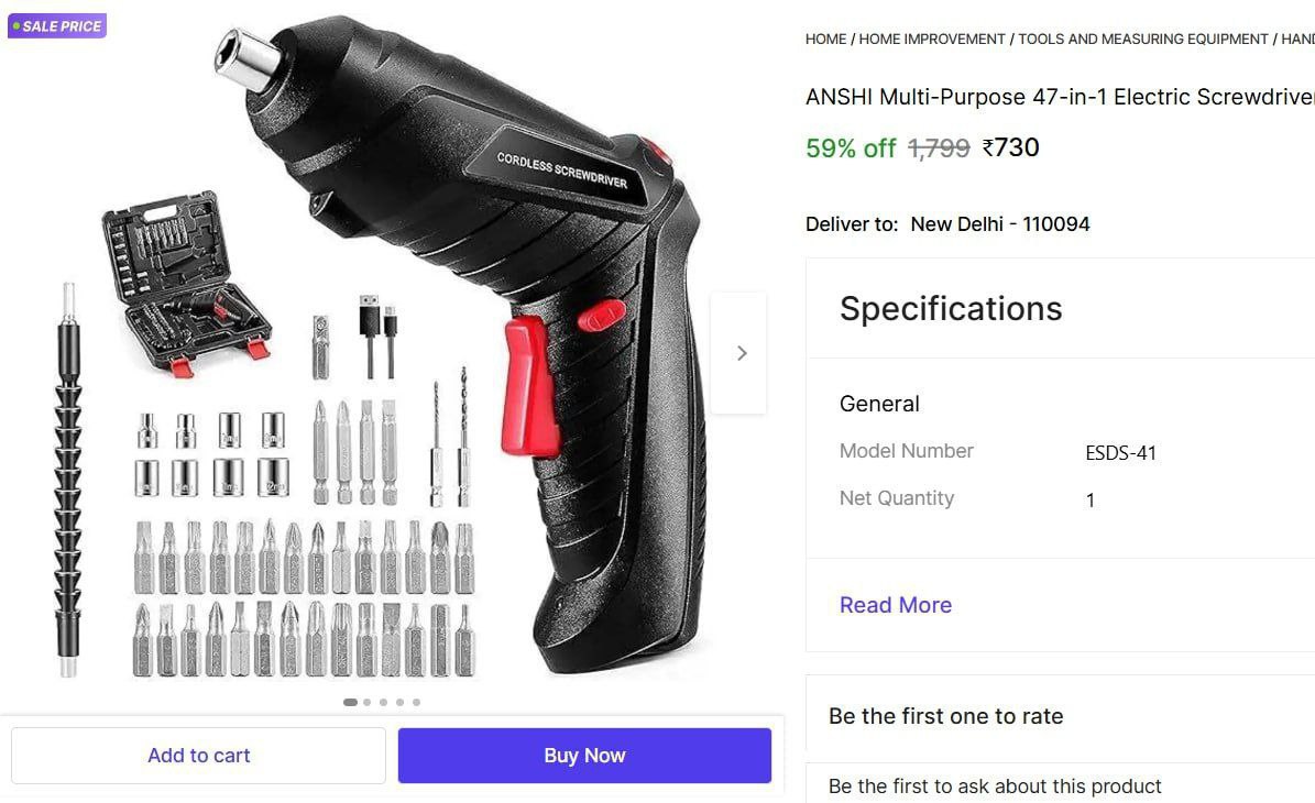 -in-1 Electric Screwdriver Set 730 – Best Price in India