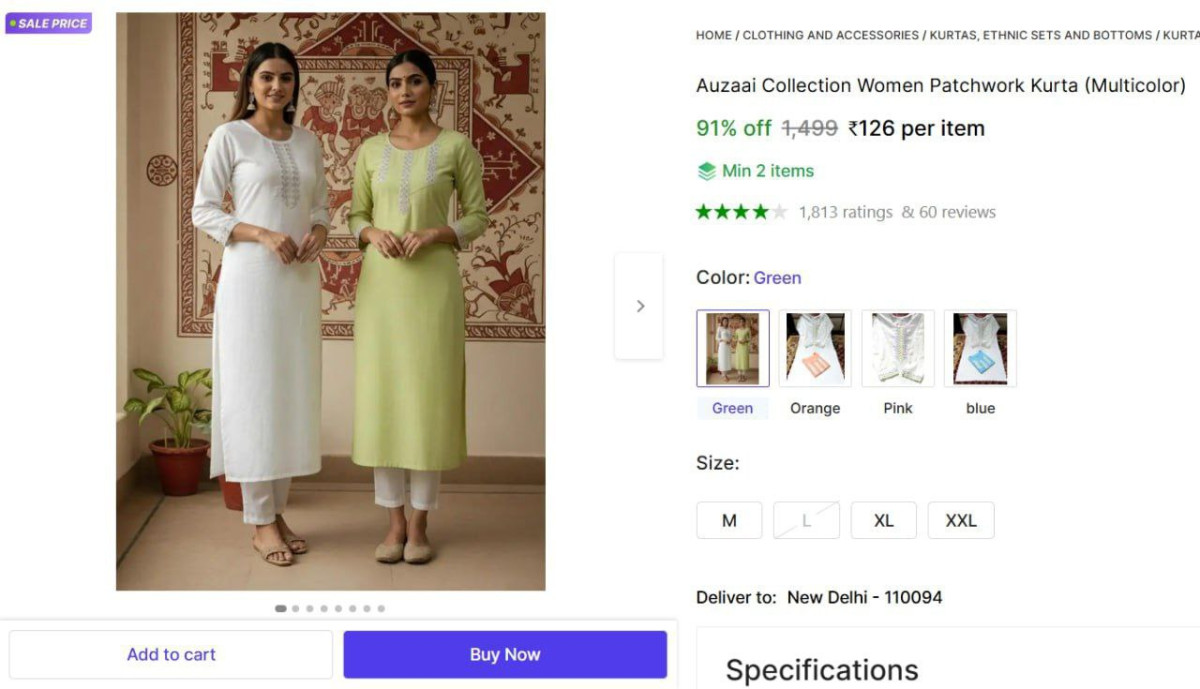 Women Patchwork Kurta 126 – Best Price in India