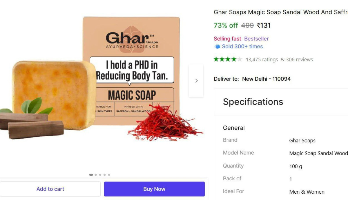 Ghar Soaps Tan Removal Magic Soap 131 – Best Price in India
